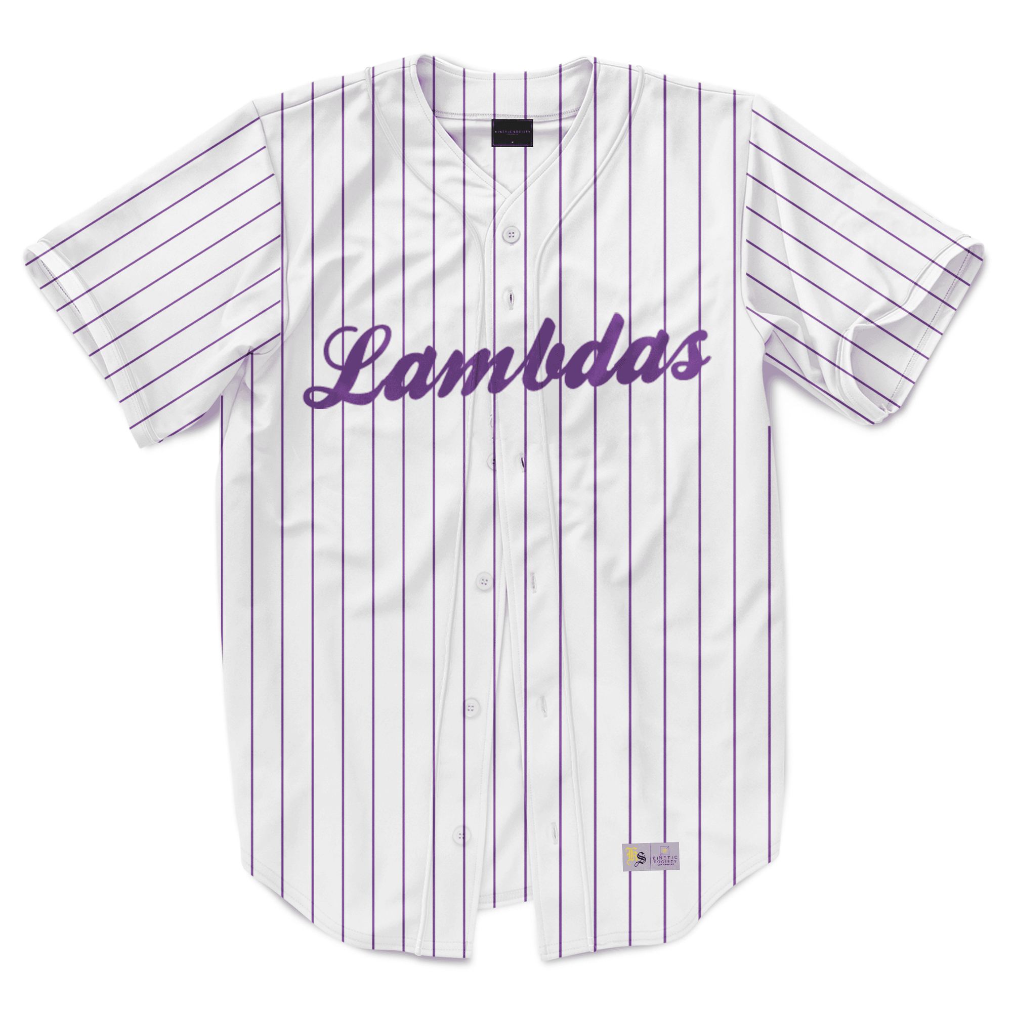 Lambda Phi Epsilon - Purple Pinstipe - Baseball Jersey
