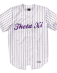Theta Xi - Purple Pinstipe - Baseball Jersey