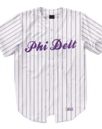 Phi Delta Theta - Purple Pinstipe - Baseball Jersey