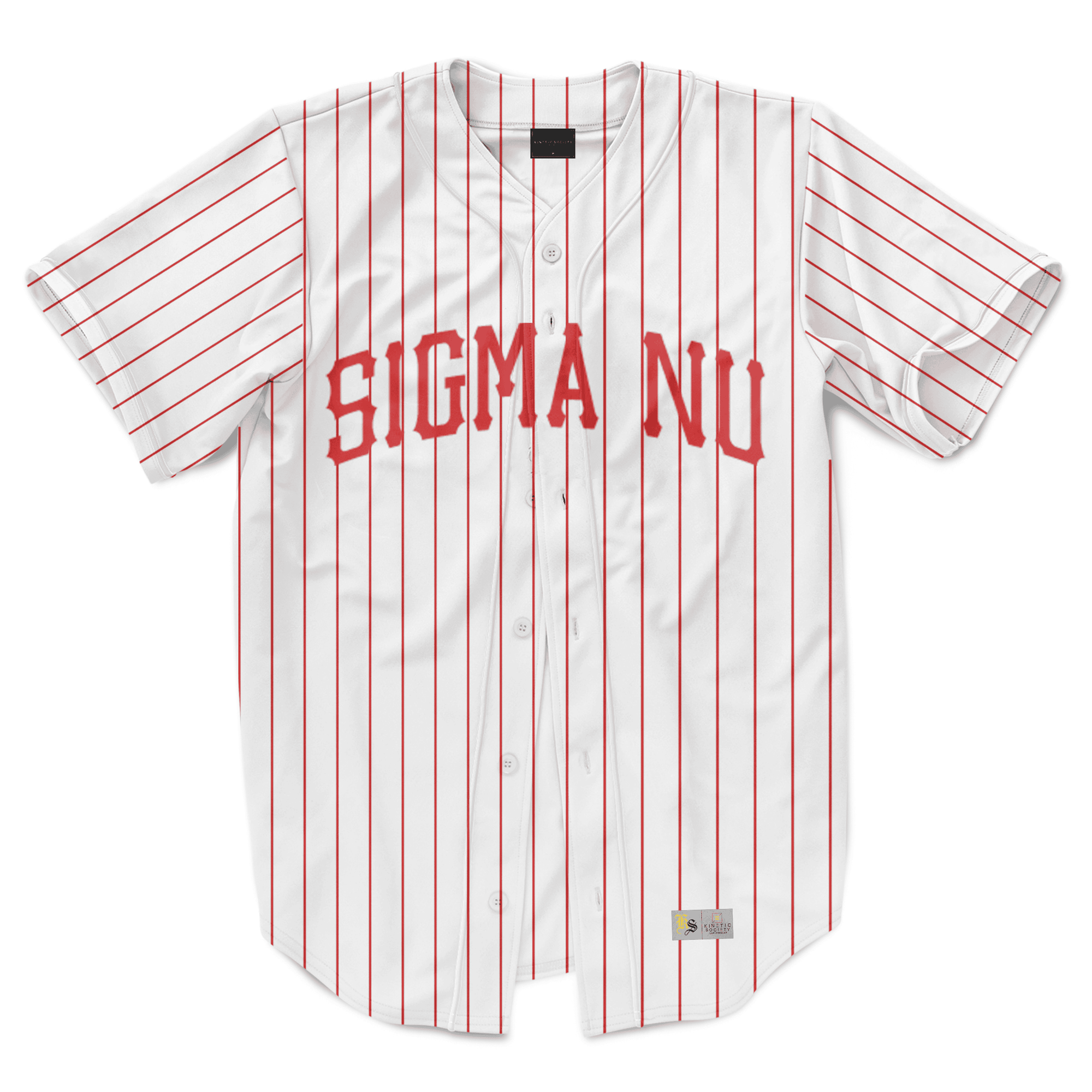 Sigma Nu - Red Pinstripe Baseball Jersey