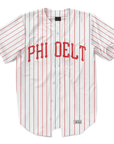 Phi Delta Theta - Red Pinstripe Baseball Jersey