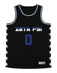 Zeta Psi - Black Star Night Mode Basketball Jersey