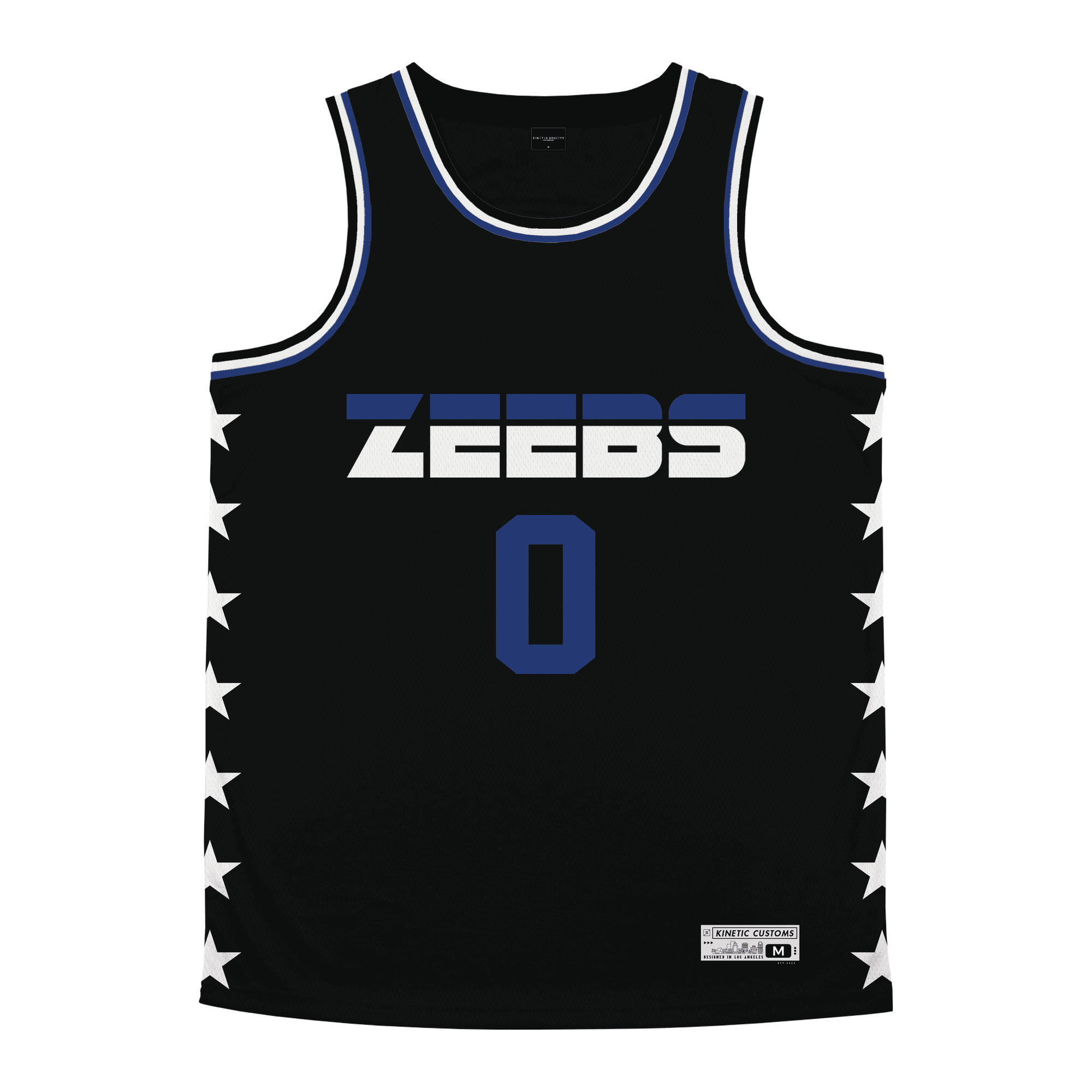 Zeta Beta Tau - Black Star Night Mode Basketball Jersey