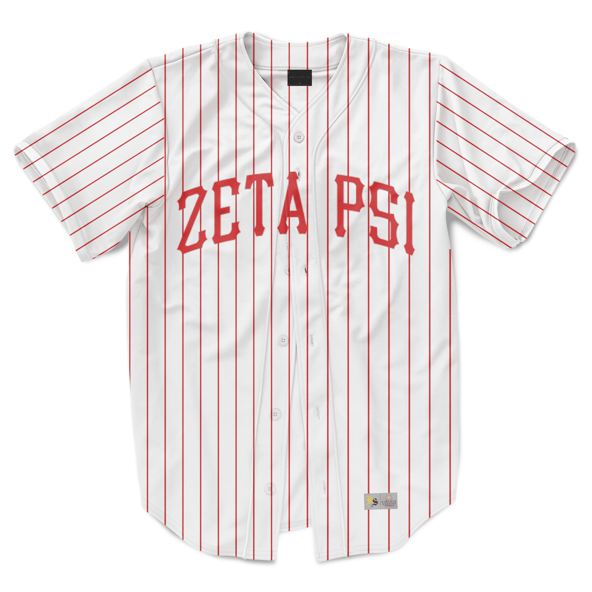 Zeta Psi - Red Pinstripe Baseball Jersey