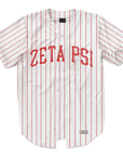 Zeta Psi - Red Pinstripe Baseball Jersey