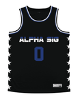 Alpha Sigma Phi - Black Star Night Mode Basketball Jersey