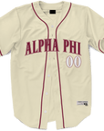 Alpha Phi - Cream Baseball Jersey Premium Baseball Kinetic Society LLC 