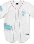 Lambda Phi Epsilon - White Miami Beach Splash Baseball Jersey Premium Baseball Kinetic Society LLC 