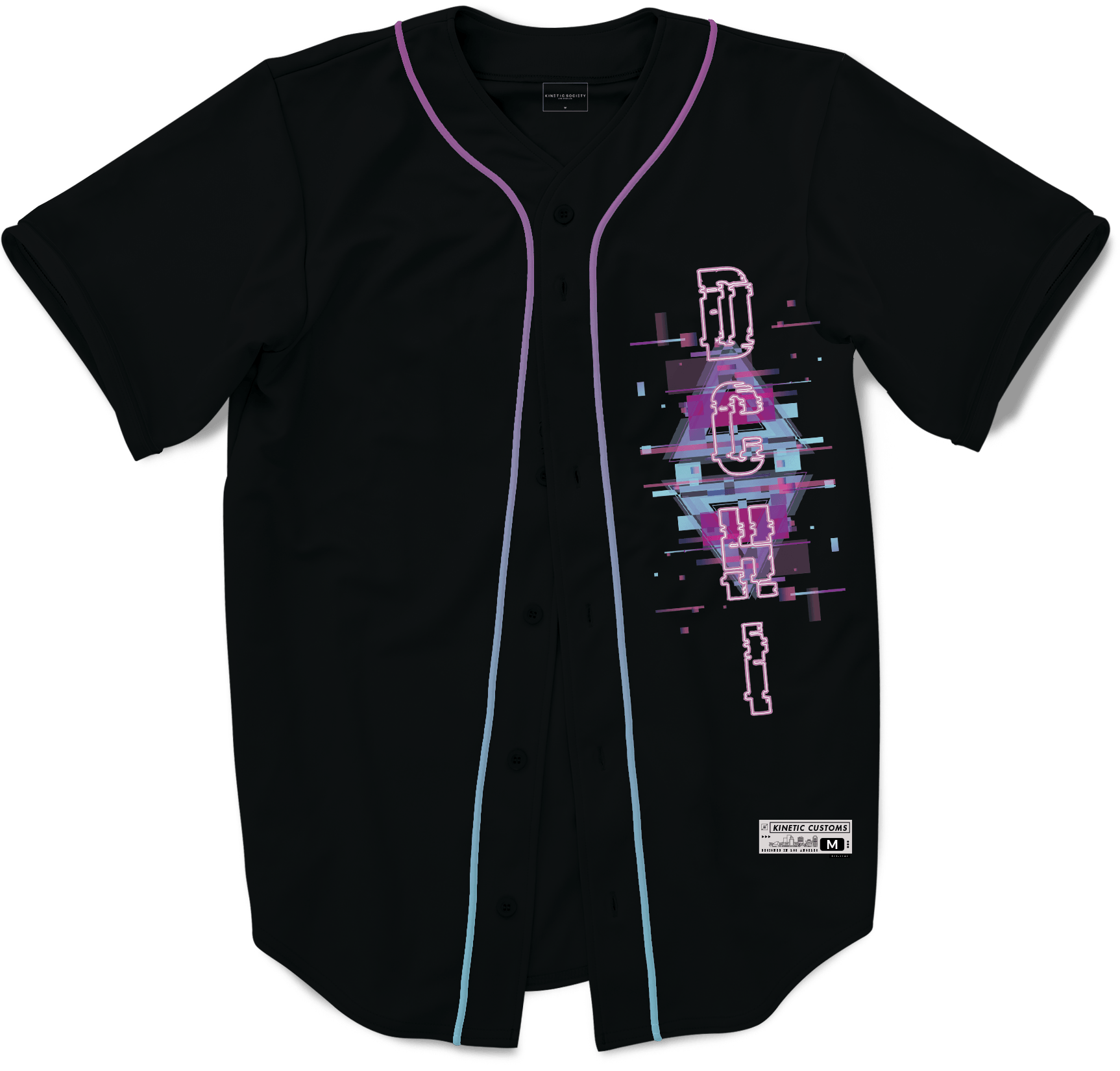 Delta Chi - Glitched Vision Baseball Jersey Premium Baseball Kinetic Society LLC 