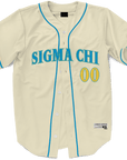 Sigma Chi - Cream Baseball Jersey Premium Baseball Kinetic Society LLC 