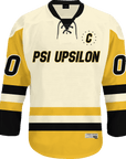 Psi Upsilon - Golden Cream Hockey Jersey Hockey Kinetic Society LLC 