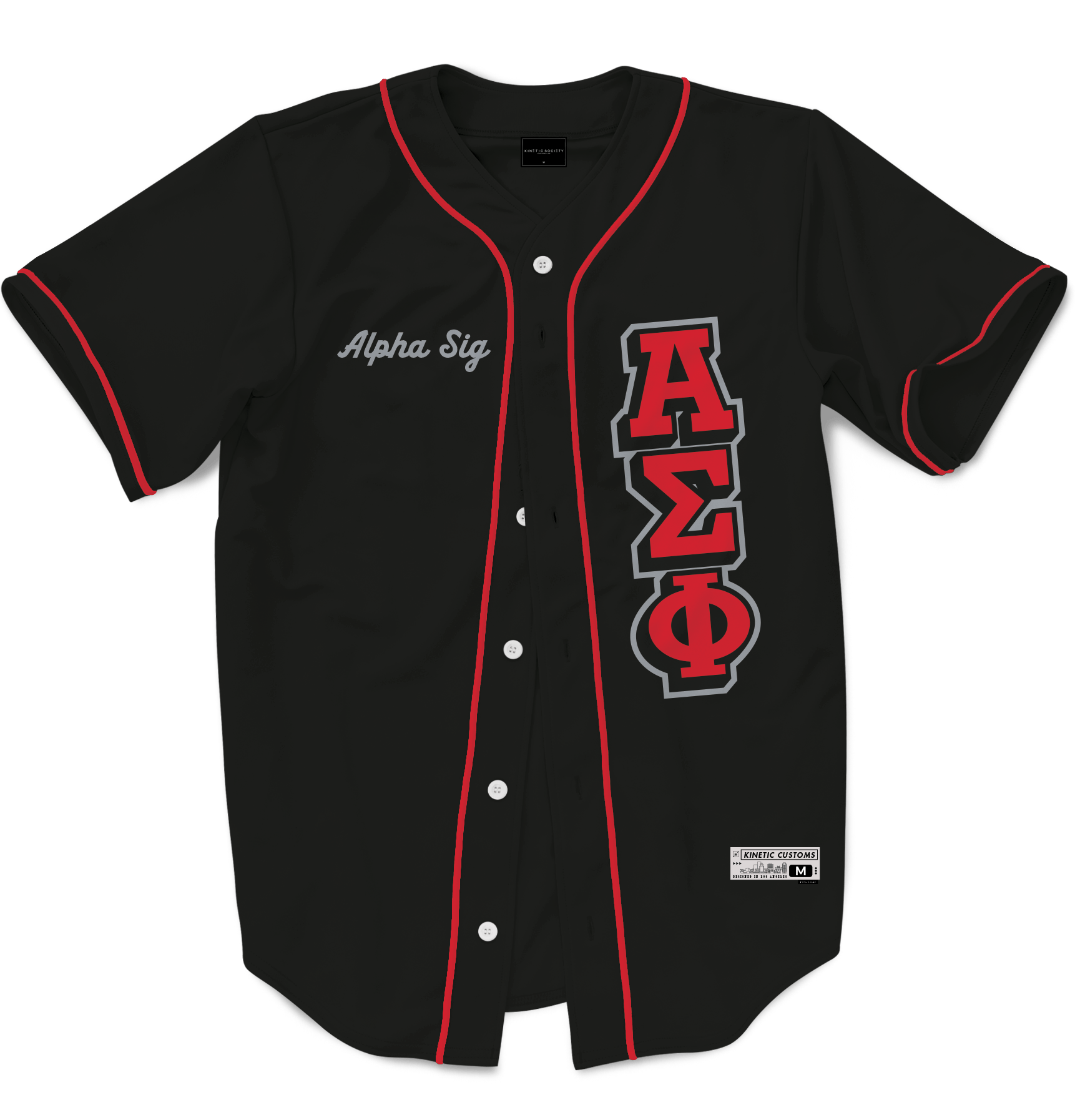 ALPHA SIGMA PHI - The Block Baseball Jersey Premium Baseball Kinetic Society LLC 