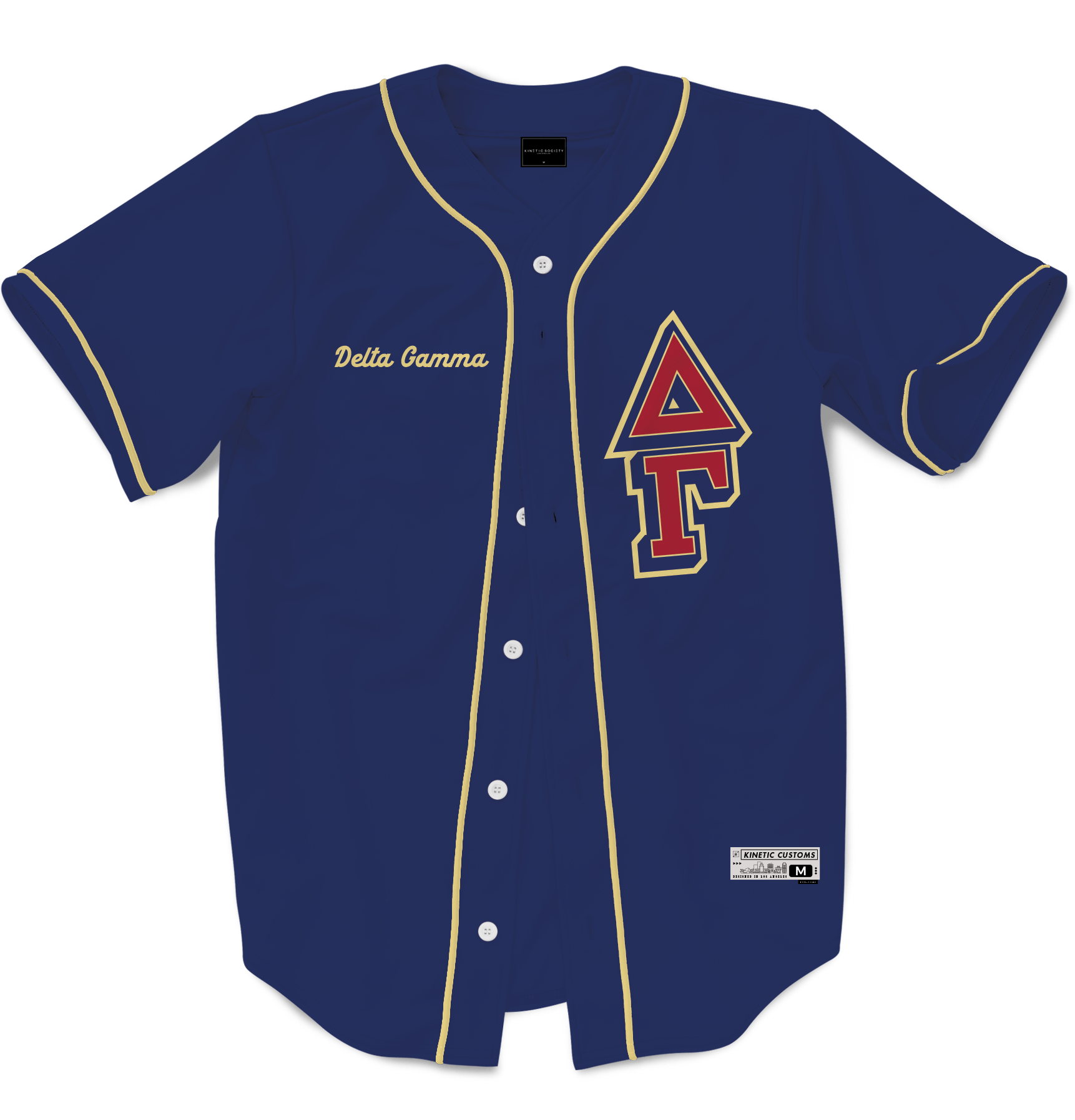 DELTA GAMMA - The Block Baseball Jersey Premium Baseball Kinetic Society LLC 