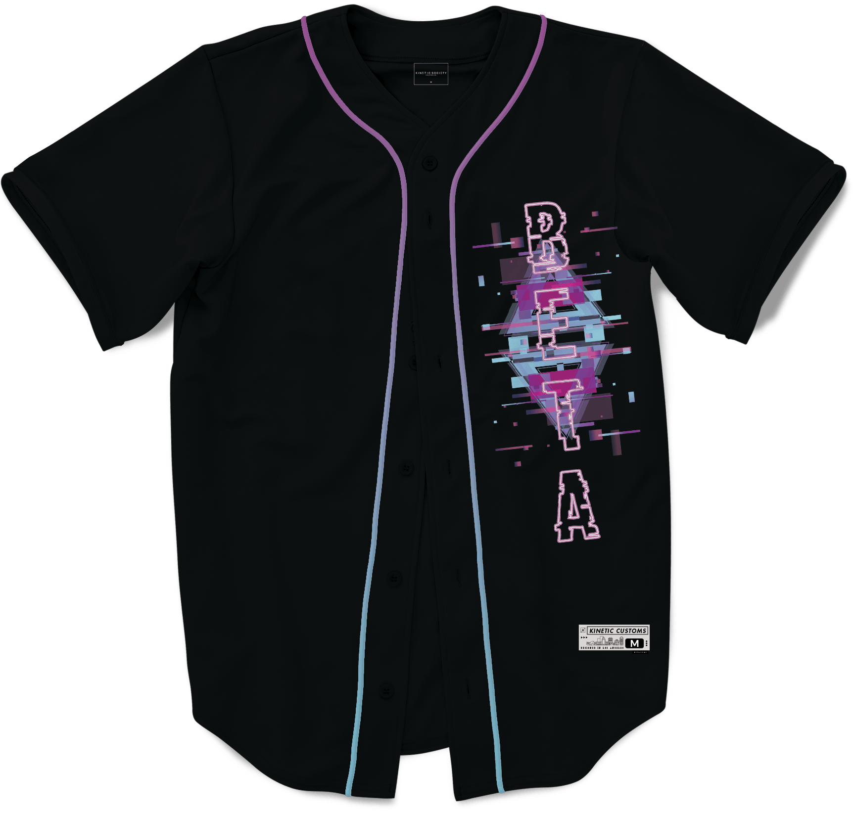 Beta Theta Pi - Glitched Vision Baseball Jersey - Kinetic Society