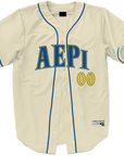 Alpha Epsilon Pi - Cream Baseball Jersey Premium Baseball Kinetic Society LLC 