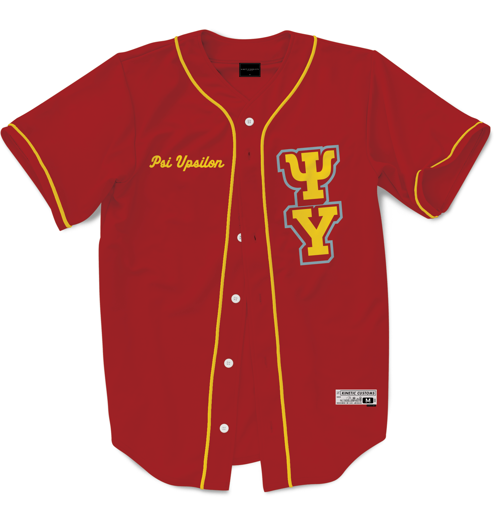 Psi Upsilon - The Block Baseball Jersey Premium Baseball Kinetic Society LLC 