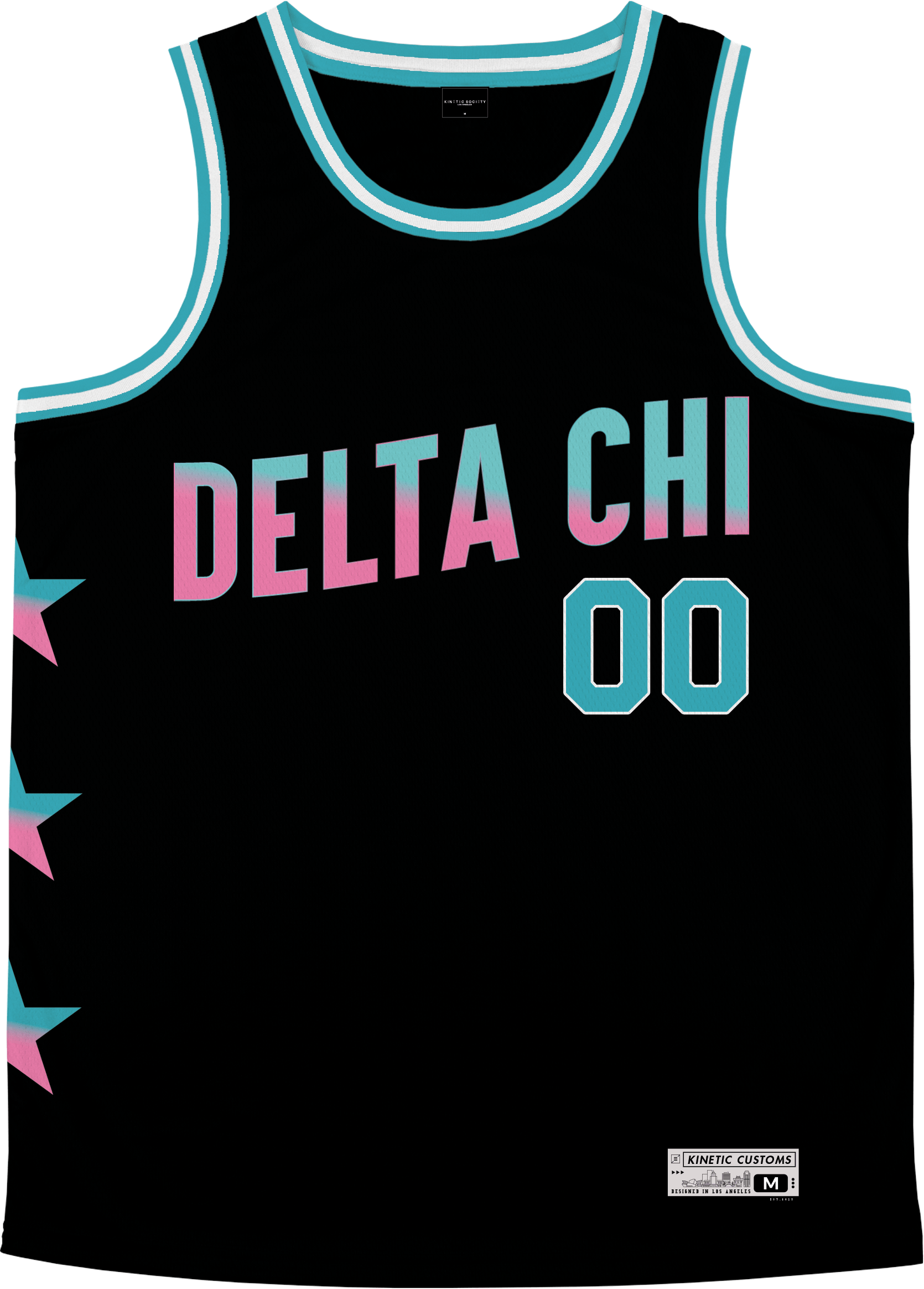 Delta Chi Custom Basketball Jersey | Style 19 Medium / Blue/Orange