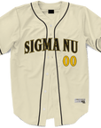 Sigma Nu - Cream Baseball Jersey Premium Baseball Kinetic Society LLC 