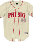 Phi Sigma Kappa - Cream Baseball Jersey Premium Baseball Kinetic Society LLC 