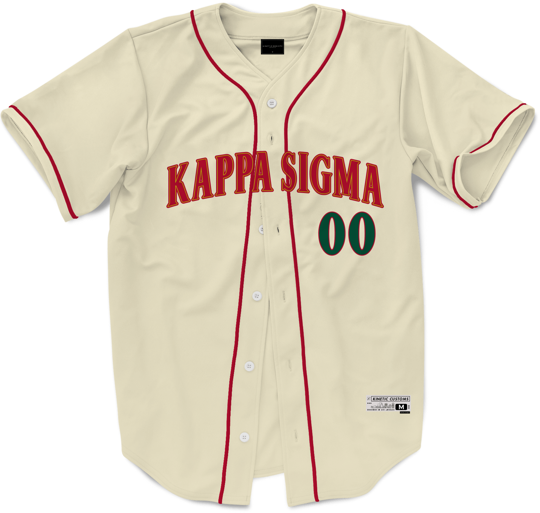 Kappa Sigma - Cream Baseball Jersey Premium Baseball Kinetic Society LLC 