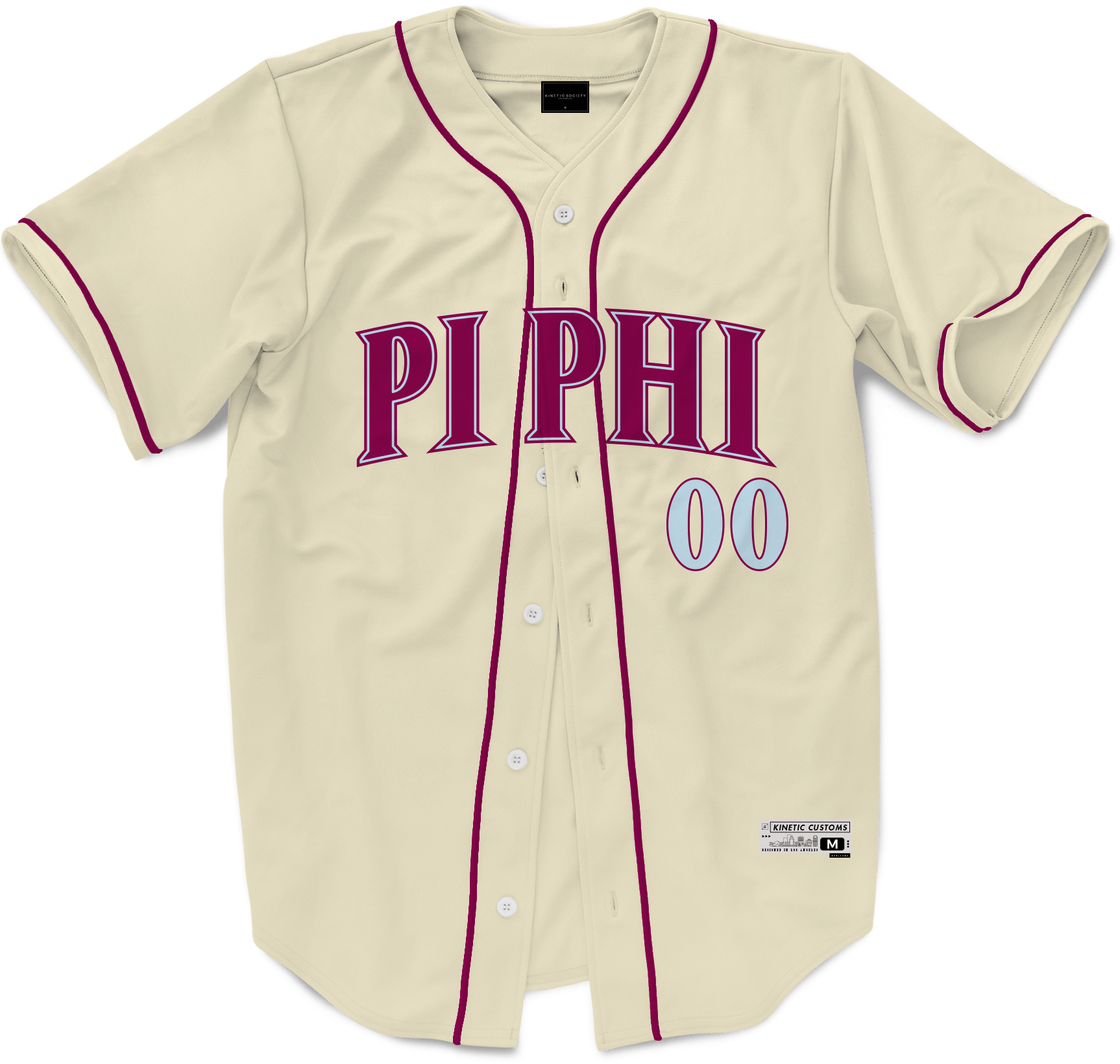 Pi Beta Phi - Cream Baseball Jersey Premium Baseball Kinetic Society LLC 