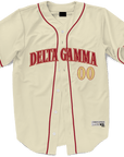 Delta Gamma - Cream Baseball Jersey Premium Baseball Kinetic Society LLC 