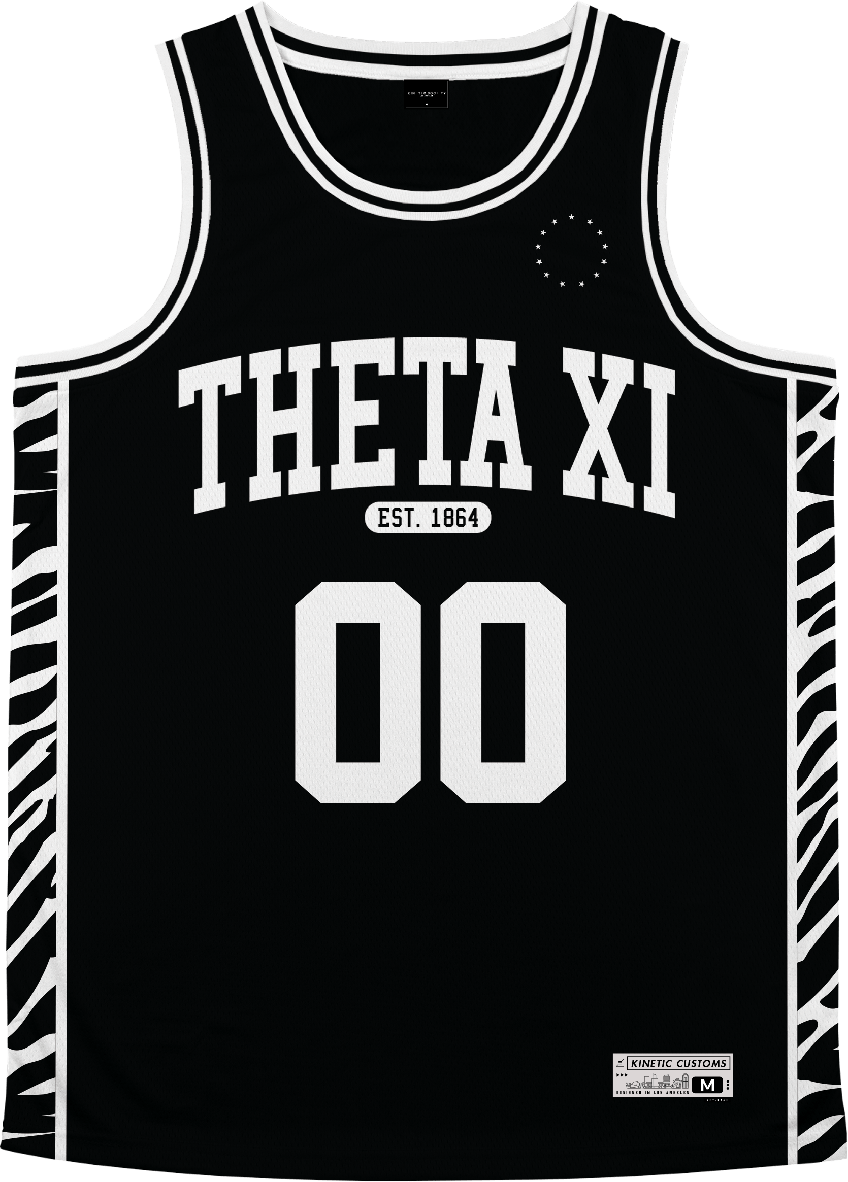 Theta Xi - Zebra Flex Basketball Jersey Premium Basketball Kinetic Society LLC 