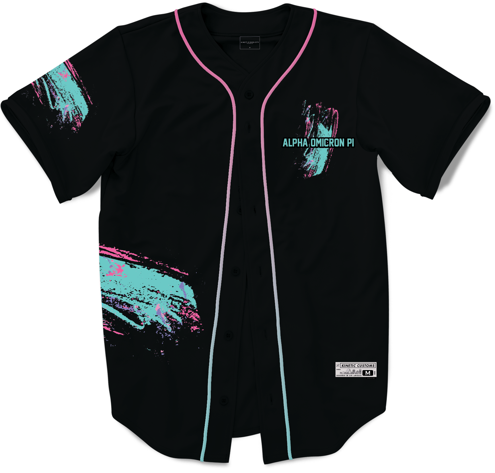 Alpha Omicron Pi - Miami Beach Splash Baseball Jersey - Kinetic Society