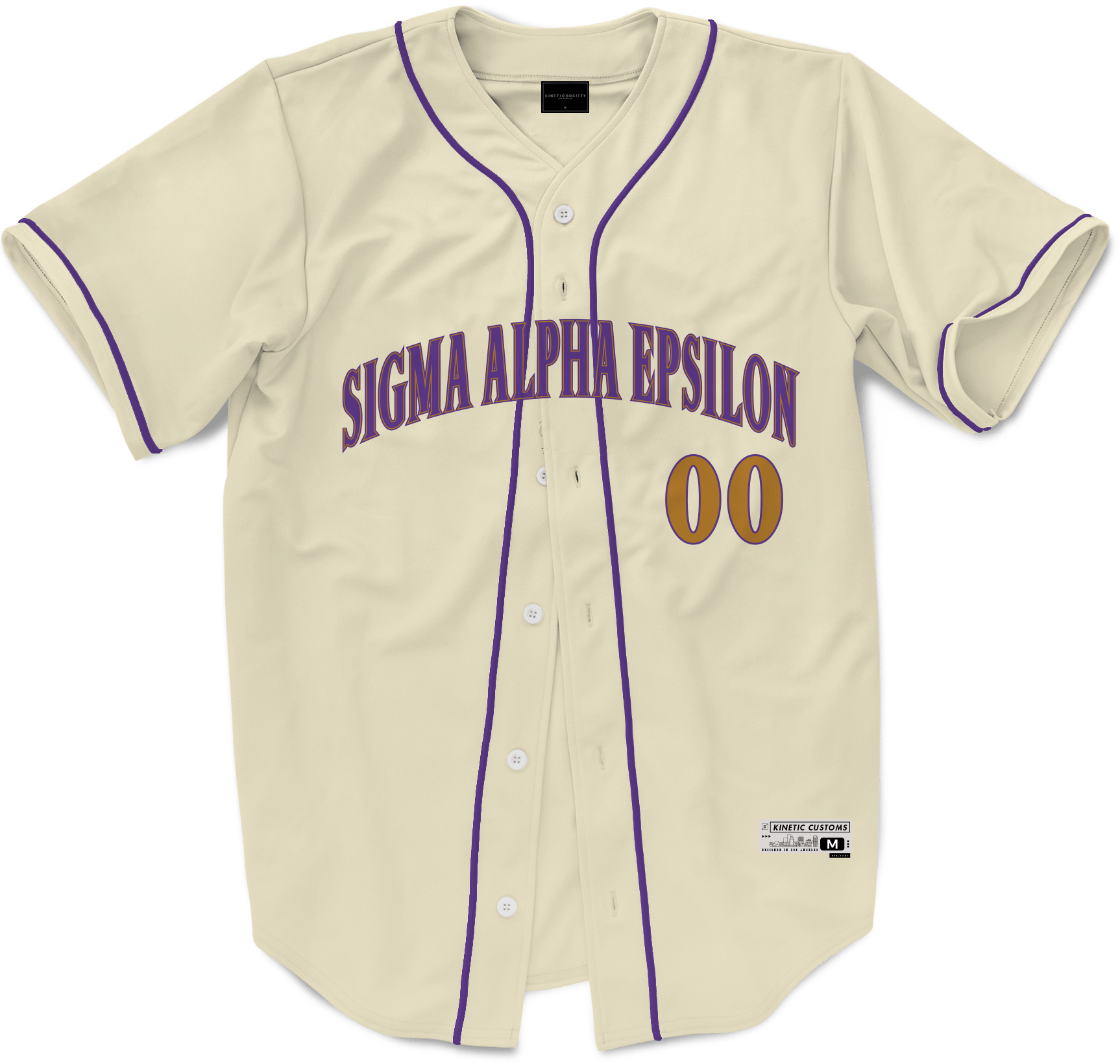 Sigma Alpha Epsilon - Cream Baseball Jersey Premium Baseball Kinetic Society LLC 