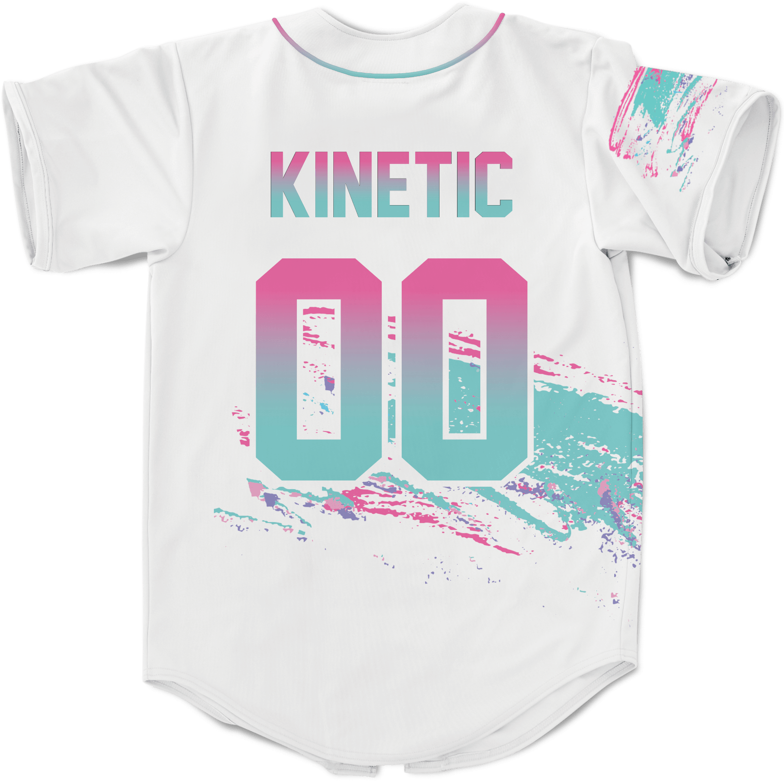 Alpha Omicron Pi - White Miami Beach Splash Baseball Jersey - Kinetic Society