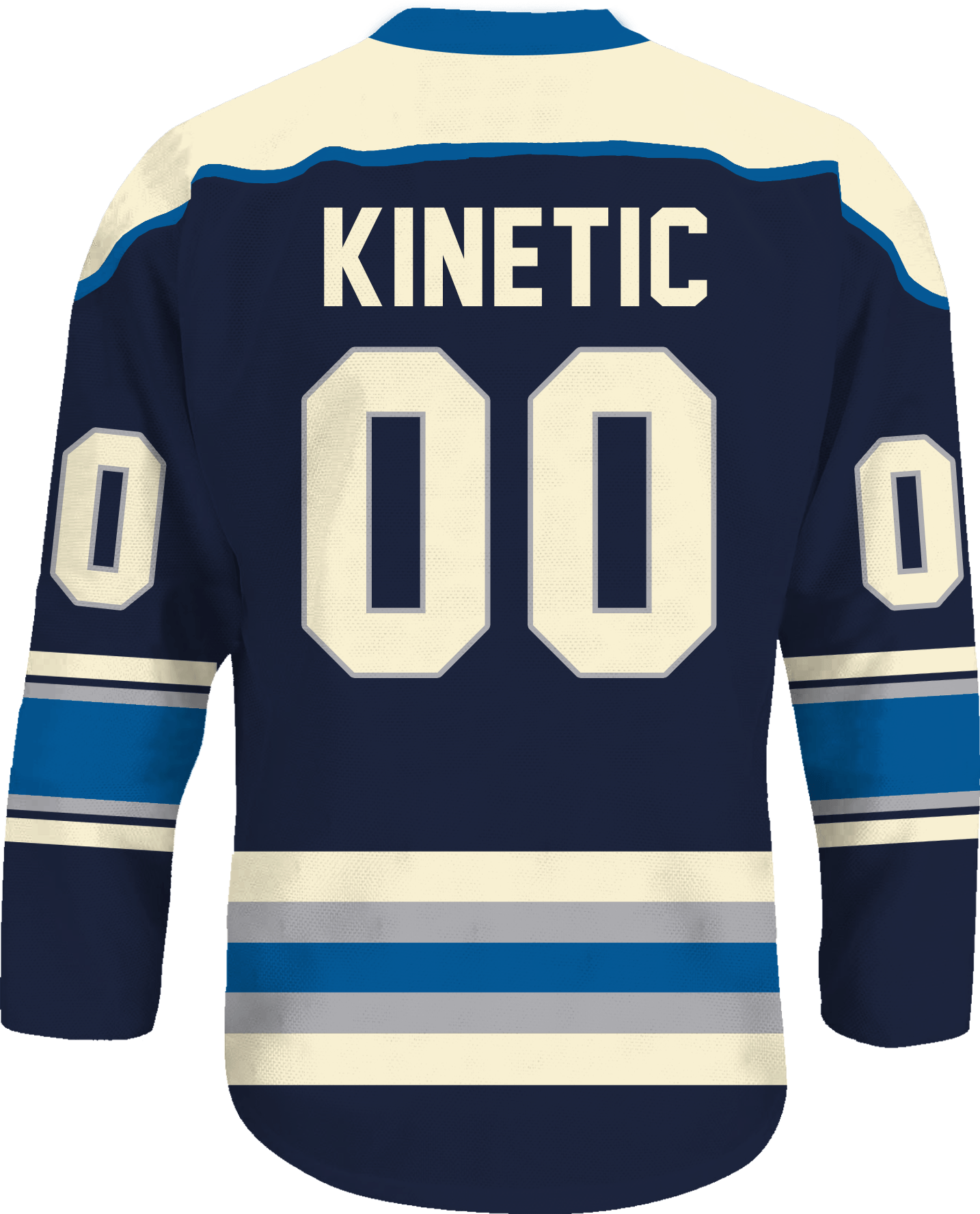 Psi Upsilon - Blue Cream Hockey Jersey - Kinetic Society