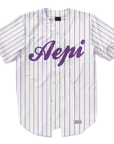Alpha Epsilon Pi - Purple Pinstipe - Baseball Jersey