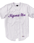 Sigma Nu - Purple Pinstipe - Baseball Jersey