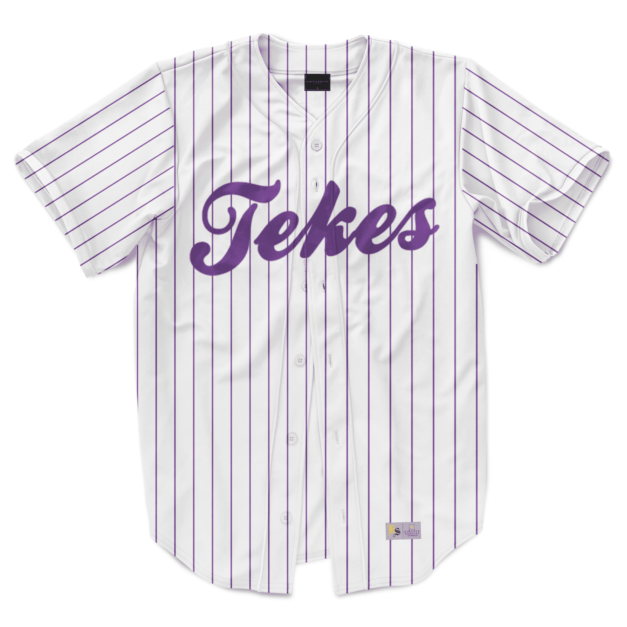 Tau Kappa Epsilon - Purple Pinstipe - Baseball Jersey