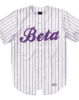 Beta Theta Pi - Purple Pinstipe - Baseball Jersey