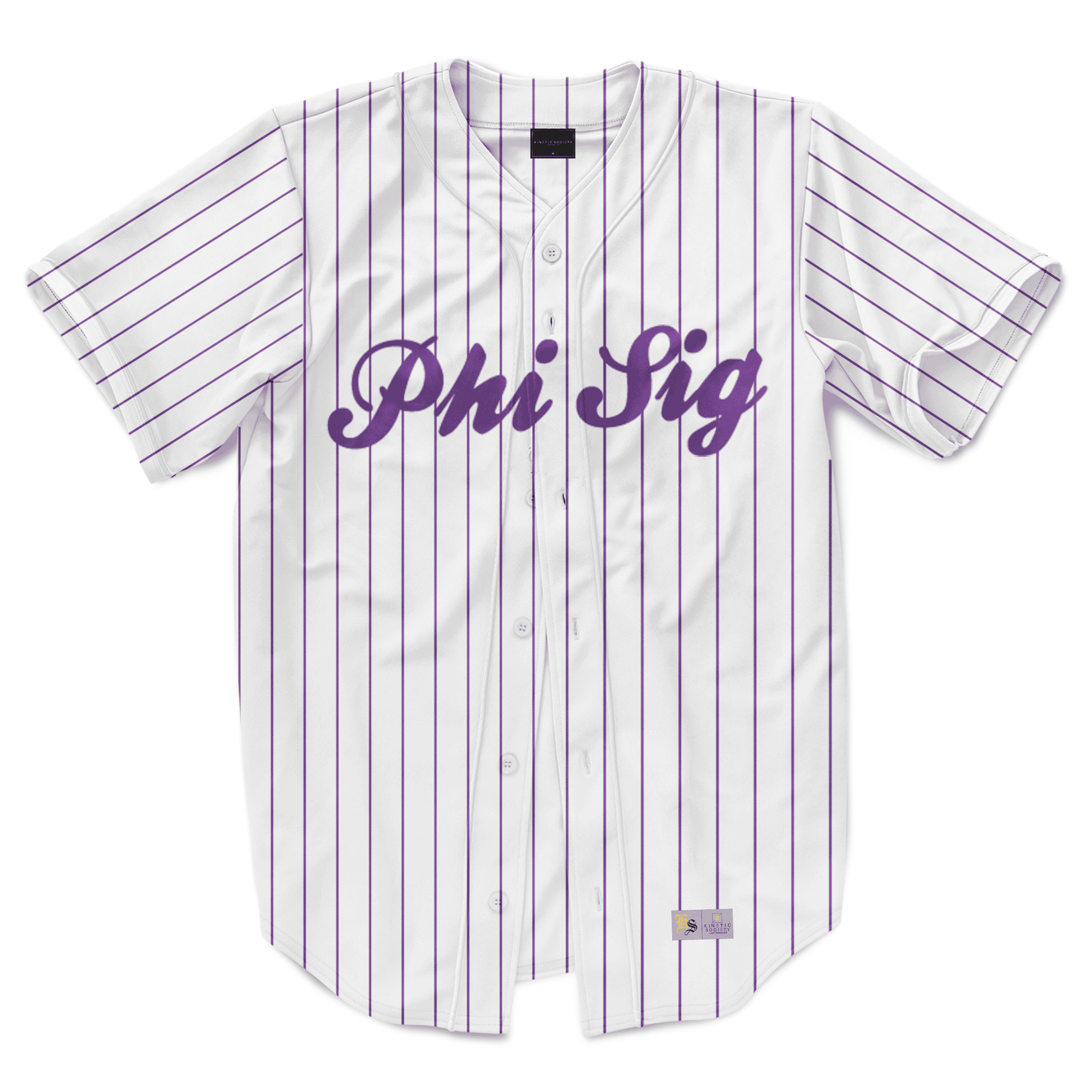 Phi Sigma Kappa - Purple Pinstipe - Baseball Jersey