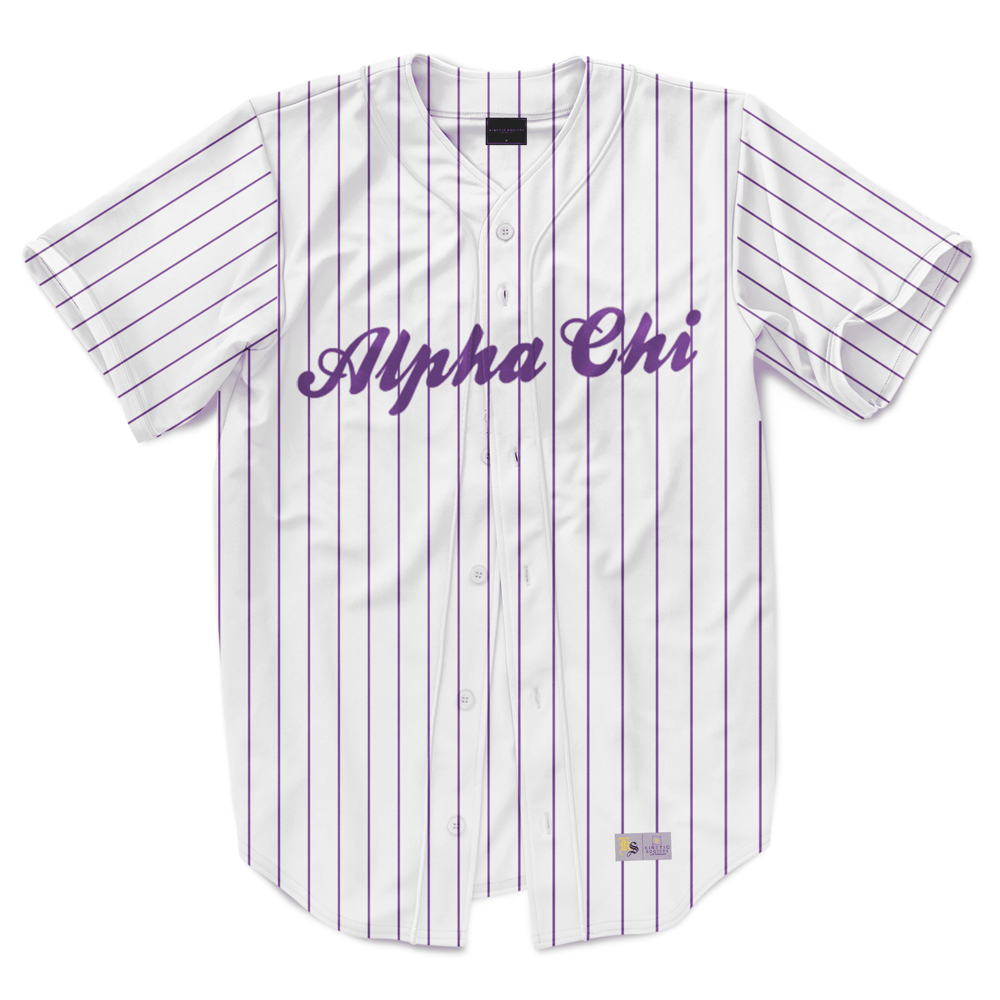 Alpha Chi Omega - Purple Pinstipe - Baseball Jersey