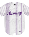 Sigma Alpha Mu - Purple Pinstipe - Baseball Jersey
