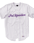 Psi Upsilon - Purple Pinstipe - Baseball Jersey