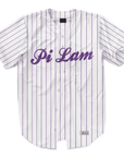 Pi Lambda Phi - Purple Pinstipe - Baseball Jersey