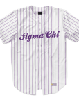 Sigma Chi - Purple Pinstipe - Baseball Jersey