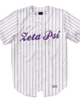 Zeta Psi - Purple Pinstipe - Baseball Jersey
