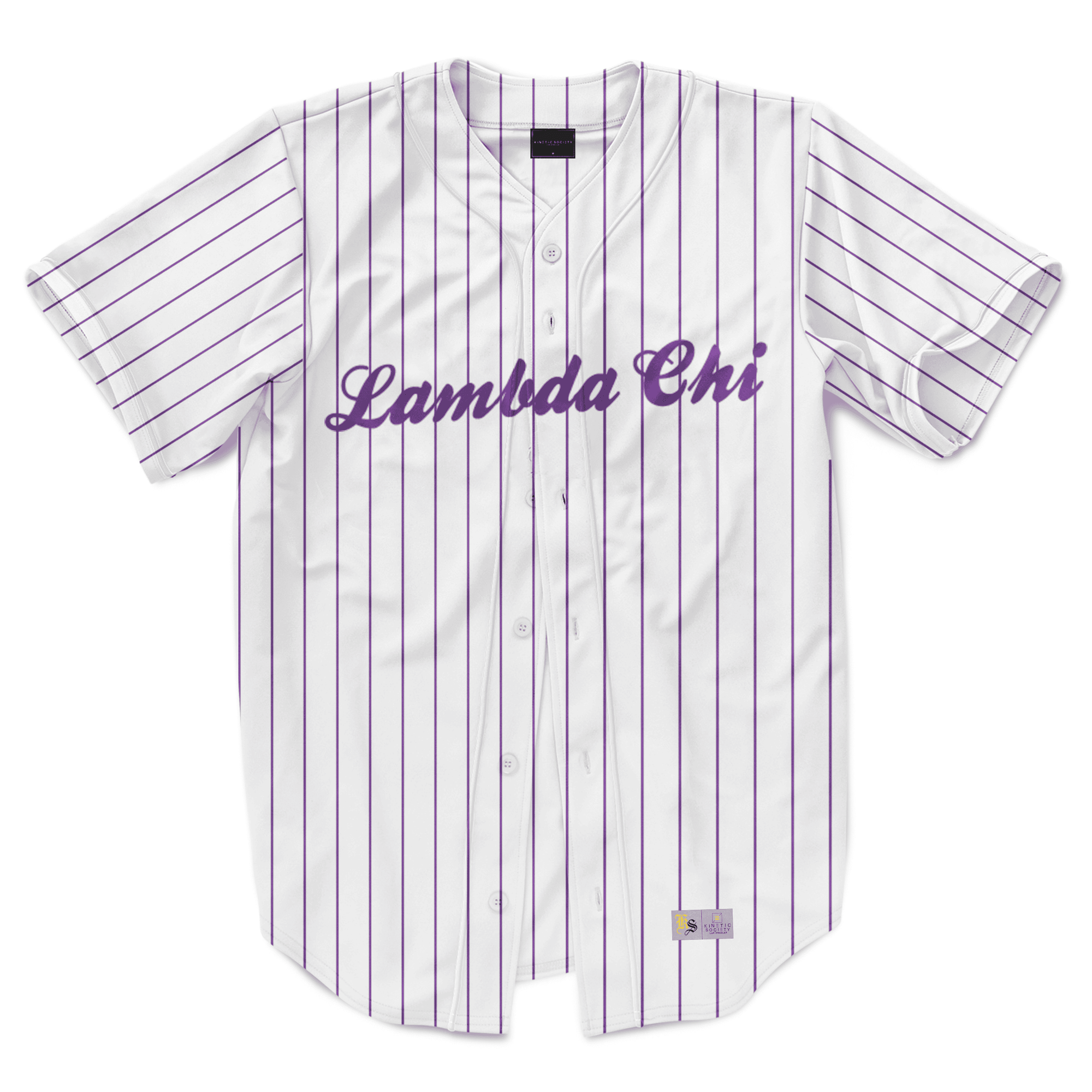 Lambda Chi Alpha - Purple Pinstipe - Baseball Jersey