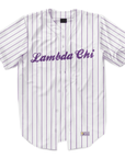 Lambda Chi Alpha - Purple Pinstipe - Baseball Jersey
