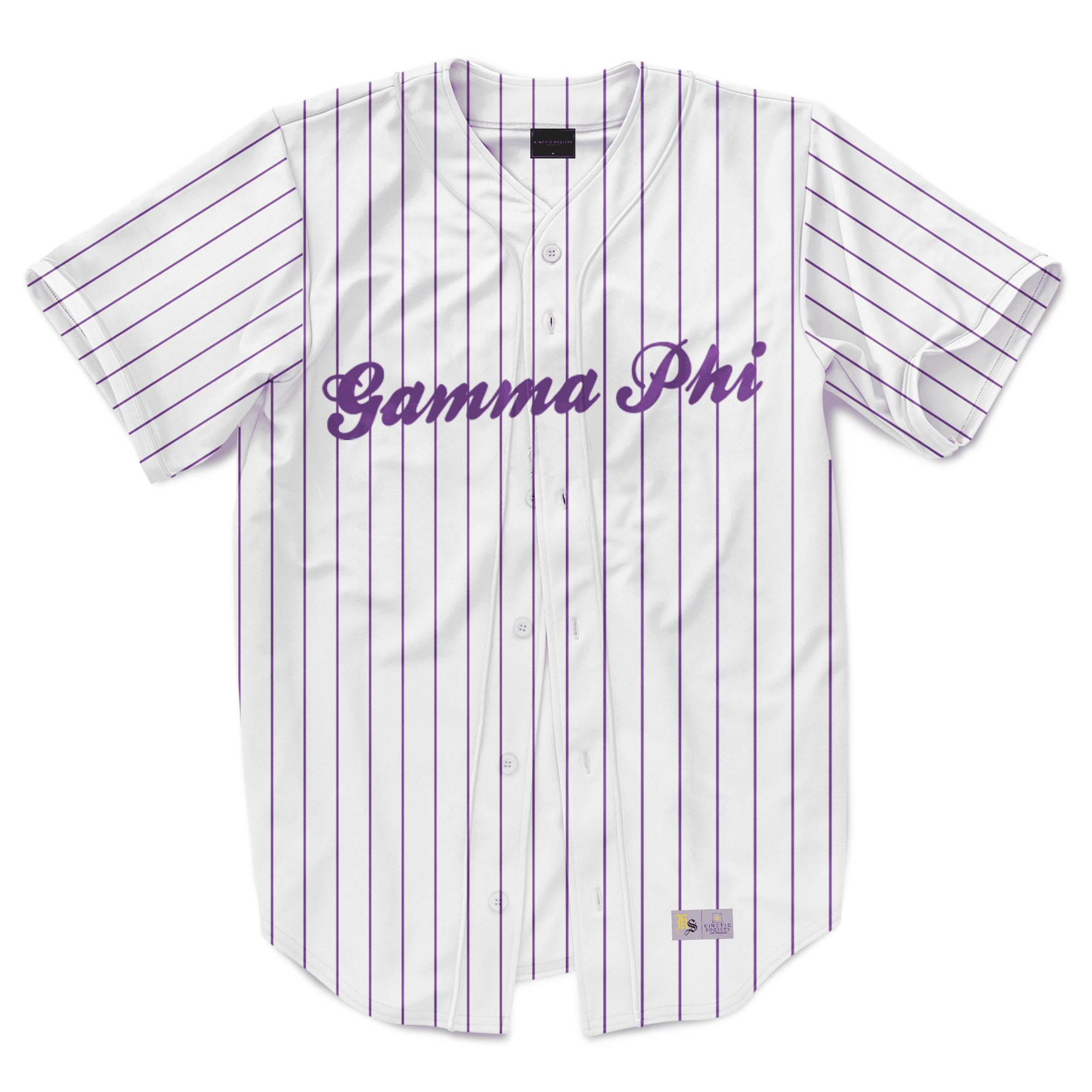 Gamma Phi Beta - Purple Pinstipe - Baseball Jersey