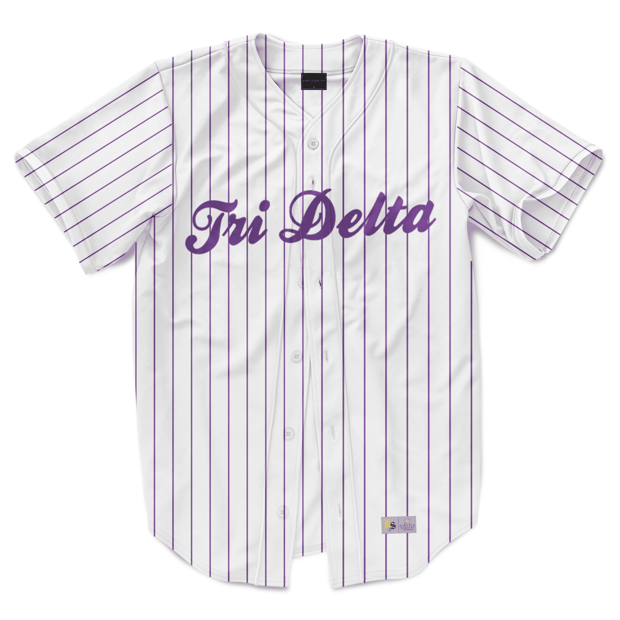 Delta Delta Delta - Purple Pinstipe - Baseball Jersey