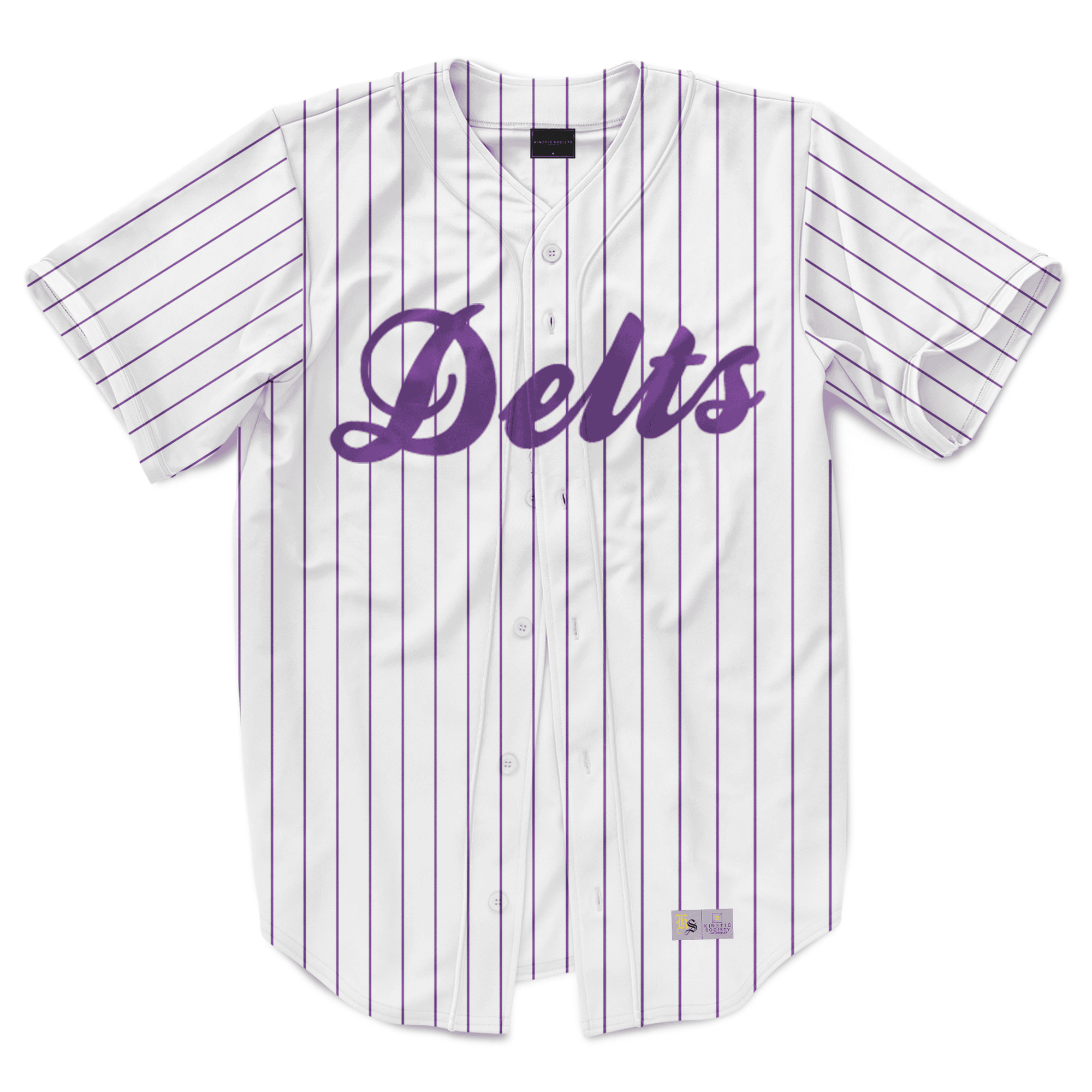Delta Tau Delta - Purple Pinstipe - Baseball Jersey