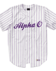 Alpha Omicron Pi - Purple Pinstipe - Baseball Jersey