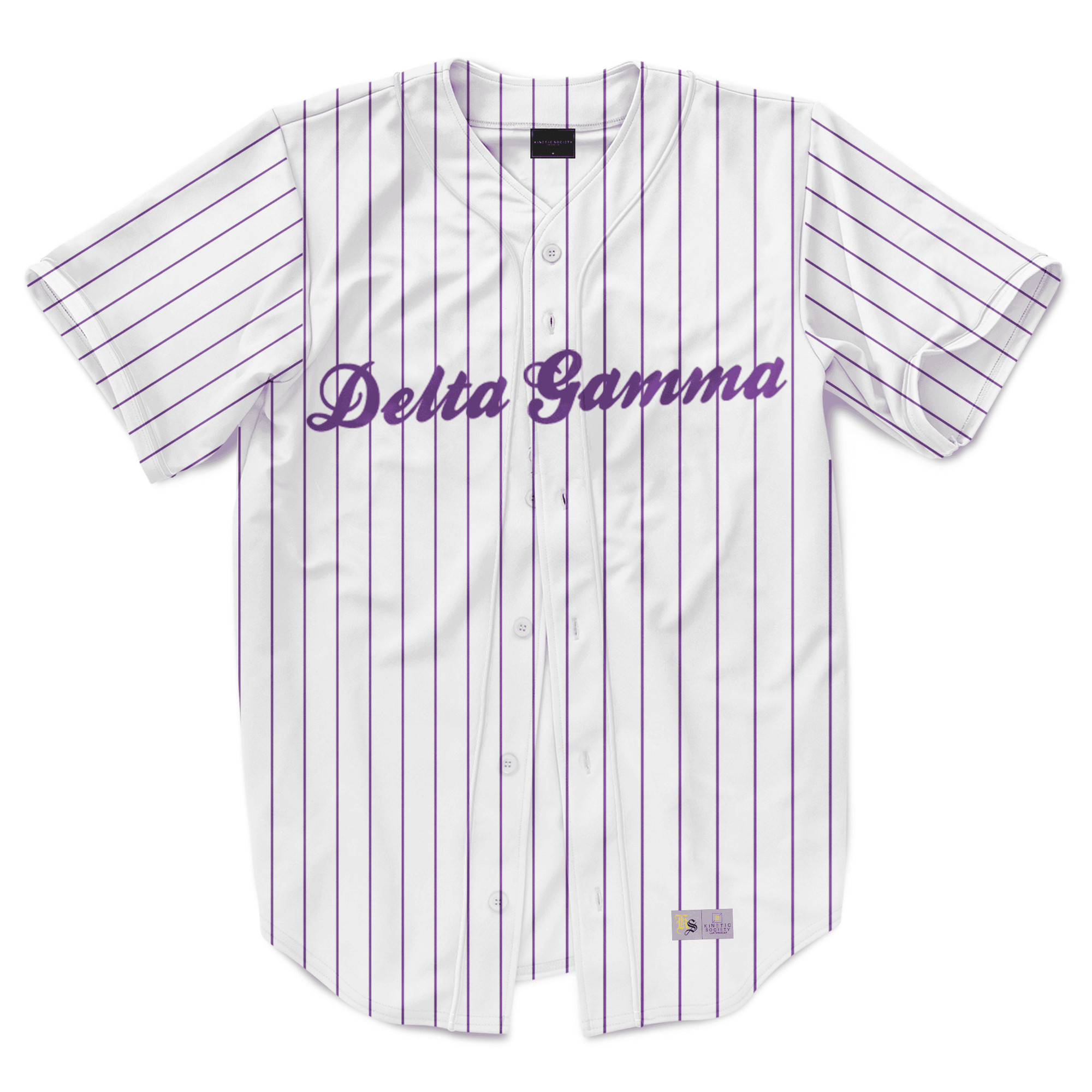 Delta Gamma - Purple Pinstipe - Baseball Jersey