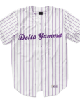 Delta Gamma - Purple Pinstipe - Baseball Jersey